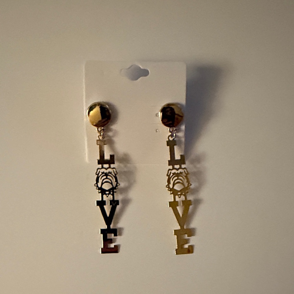 NWT UGA LOVE Drop Earrings